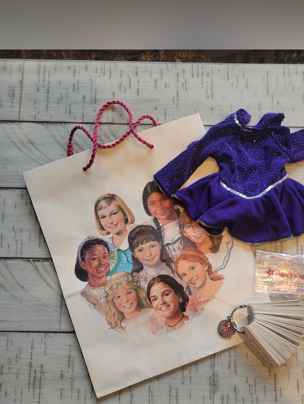 American Girl Lot Gift Bag, Pleasant Company Leotard, Ring, Treasure Tote